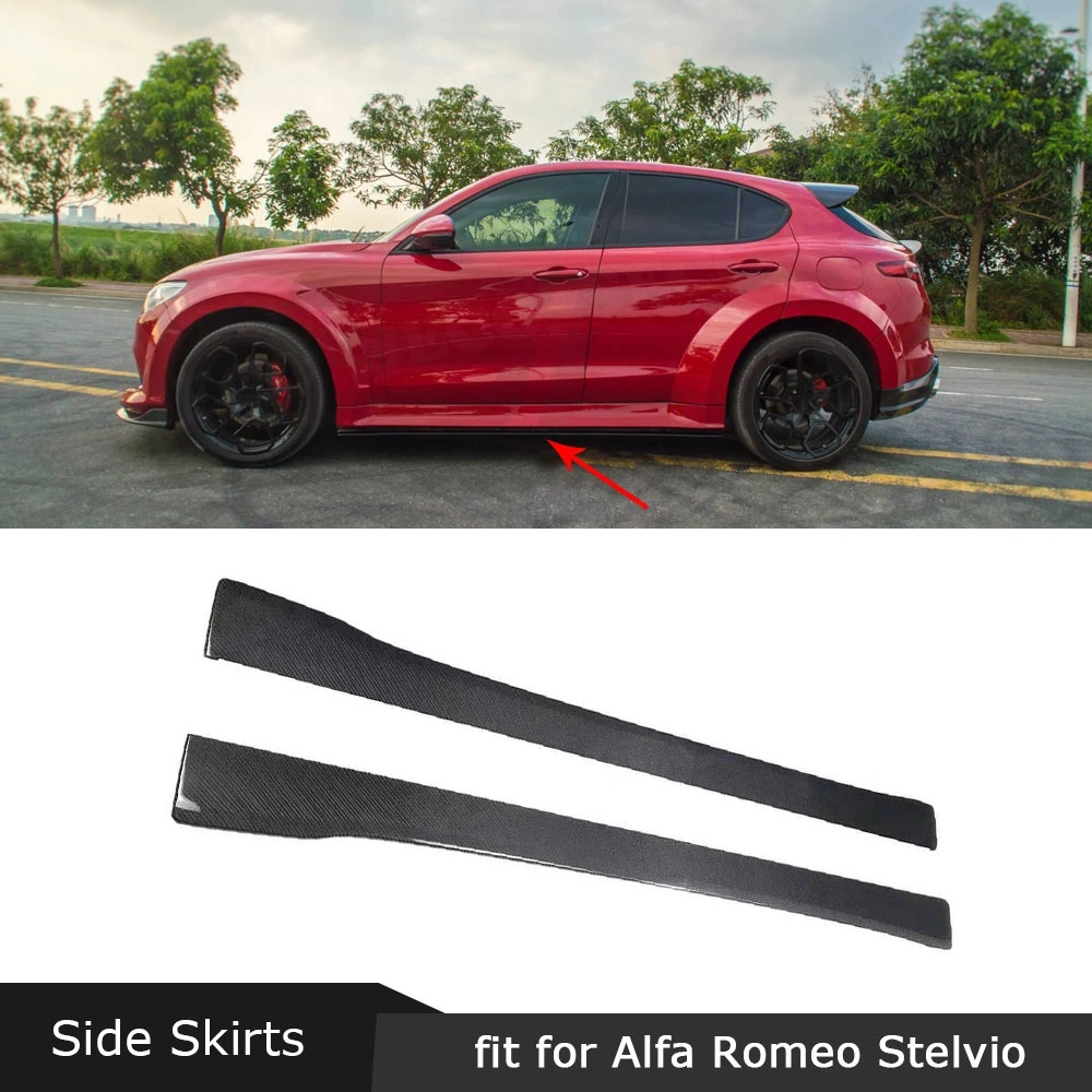 Боковые юбки для Alfa Romeo Stelvio 2017 2018 2019 фартуки из углеродного волокна/детской