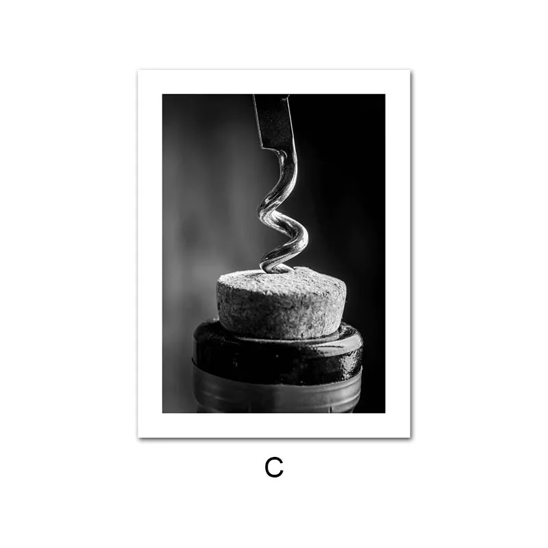 Coffee-Wine-Bead-Poster-Black-White-Food-Drink-Kitchen-Wall-Art-Print-Simple-Canvas-Painting-Modern (6)
