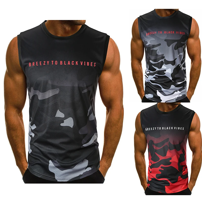 

2019 Brand Summer New Fashion Streetwear Casual Popular Letter Print BodyBuliding Tank Tops Fitness