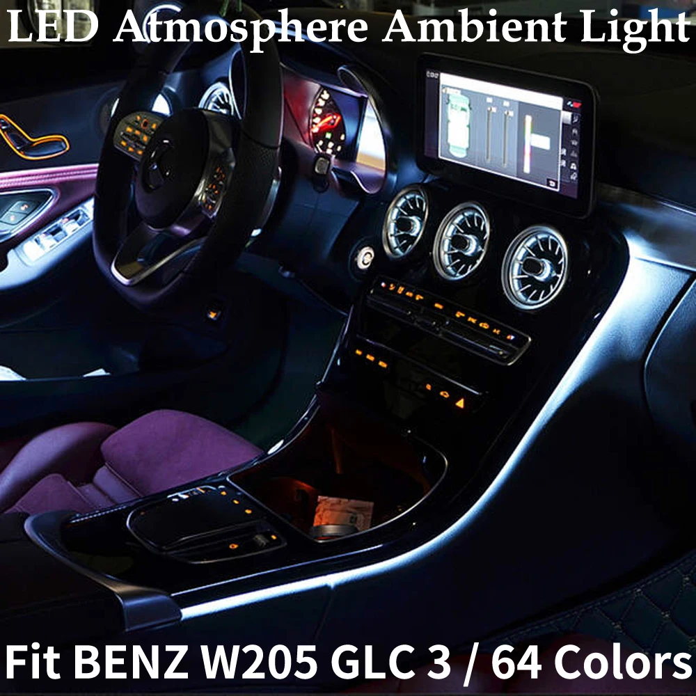 Автомобильный интерьер 3/64 цвета светодиодные лампы для W205 BENZ C GLC Class C260 C180 |