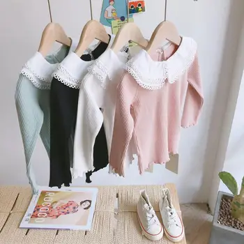 

2020 New Girls Ruffles T-Shirt Full Sleeve Spring Fashion Cotton Girls Top 4-9t PO635