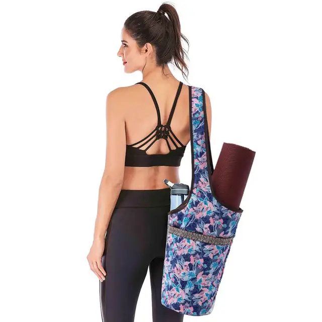 Fashion Yoga Mat Bag Canvas Yoga Bag Large Size Zipper Pocket Fit Most Size Mats Yoga