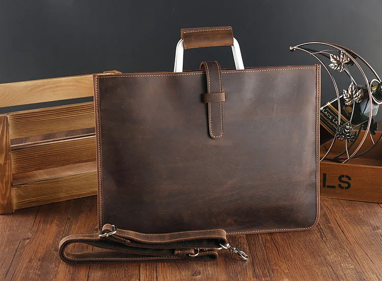 Luufan, толстый кожаный мужской портфель Crazy Horse, сумка для ноутбука, деловая сумка, повседневная сумка