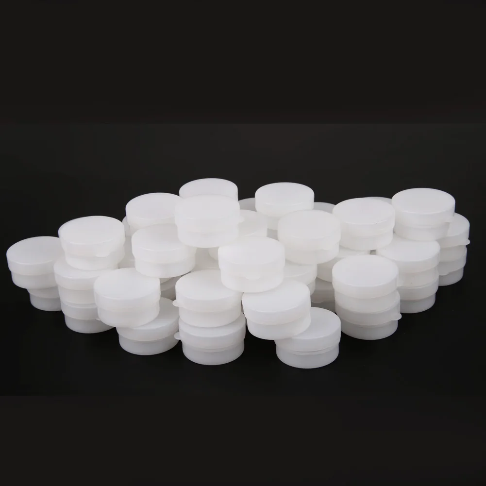 

5Pcs (5g/20g/30g/50g)White Plastic Refillable Bottles Empty Cosmetic Jars Eye shadow Face Cream Container Box