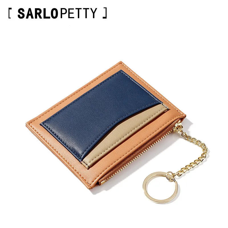Women Wallets Small Fashion Brand Leather Purse Women Ladies Card Bag For Girl Zipper Female Short Purse Money Clip Wallet - Цвет: orange