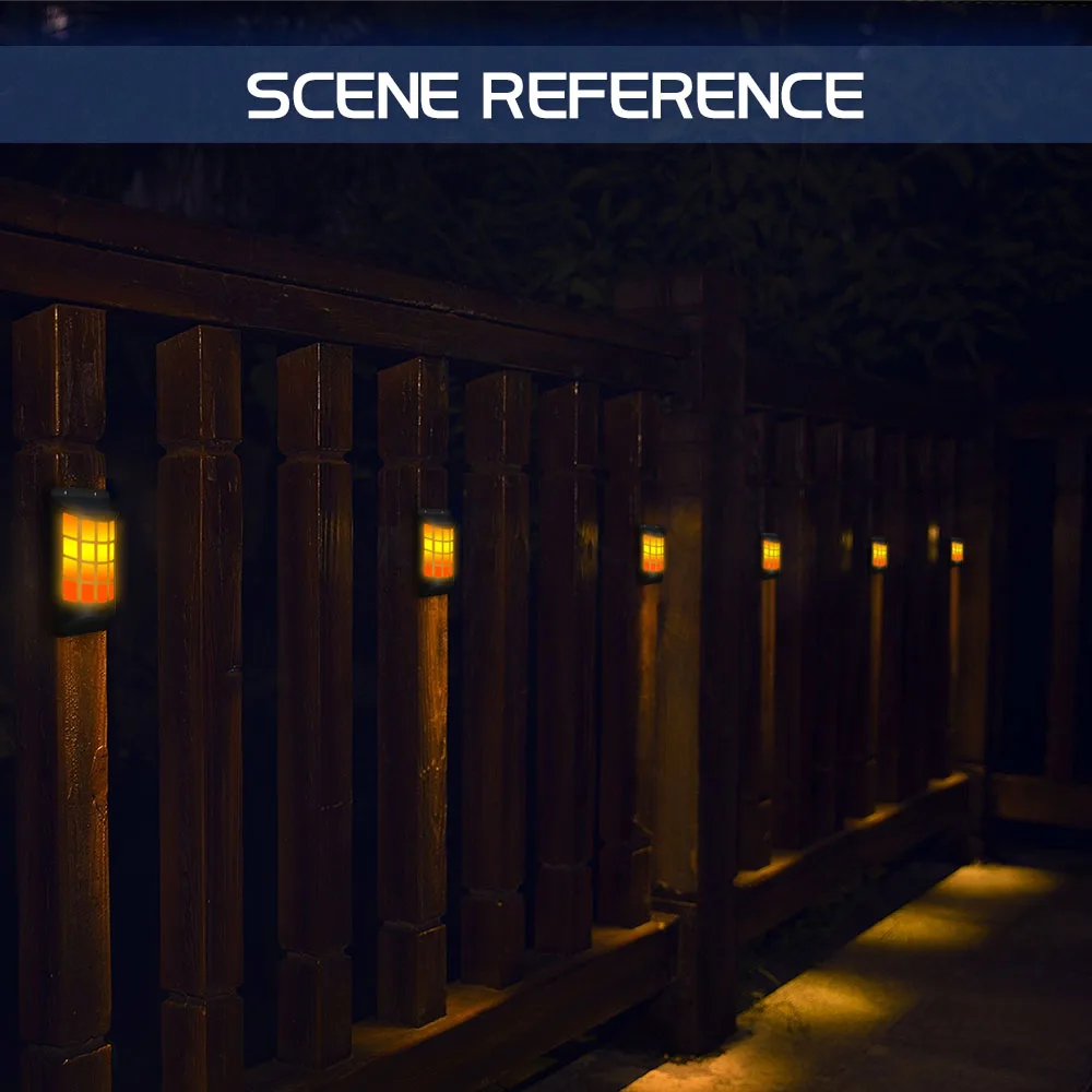 2 шт. СВЕТОДИОДНЫЙ Уличный настенный светильник на солнечной батарее пламенный