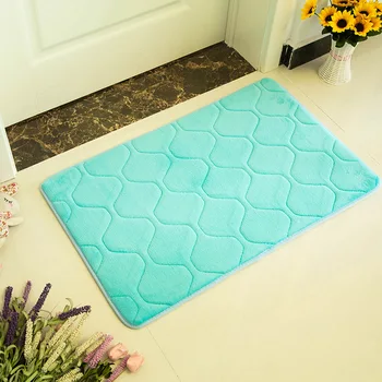 

50x80cm Bathroom Non-Slip Mat Thicken Coral Fleece Memory Cotton Foam Carpet Mat Lobby Door Mat Rug Soft Solid Modern Bath Mat