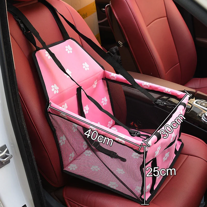 pink 400x300x250mm Сиденье для домашних животных, переднее сиденье для собак, кошек, переносное сиденье для собак, защита от скольжения, водонепроницаемое, с ремнем безопасности - Цвет: pink 400x300x250mm