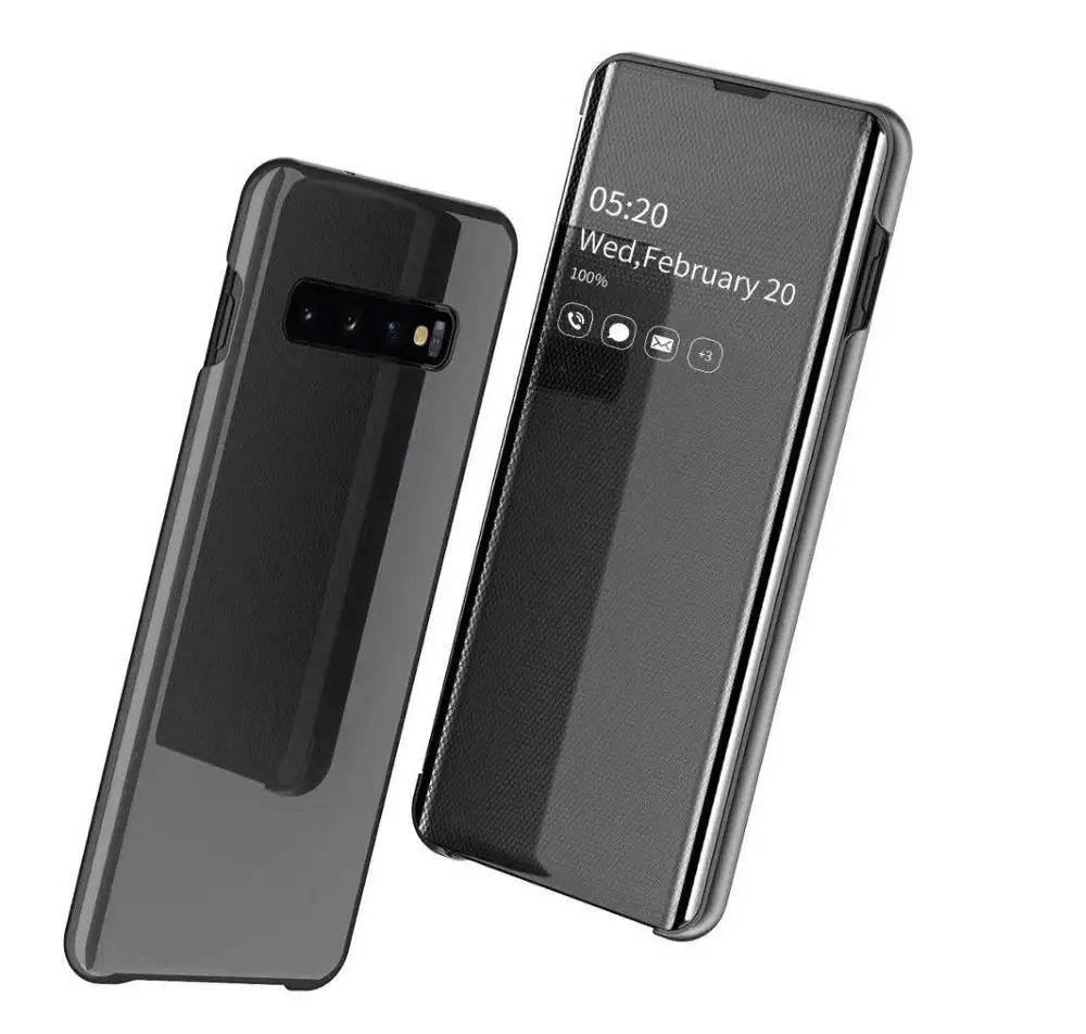 10 шт. зеркальный флип-чехол для samsung Galaxy A30 A50 A70 прозрачный зеркальный умный флип-чехол для samsung Note10 Pro защитные чехлы