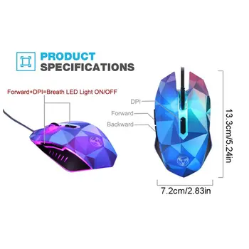 

Diamond Edition Gaming Mouse Wired Mouse Optical Backlight Mouse for Computer M0XB