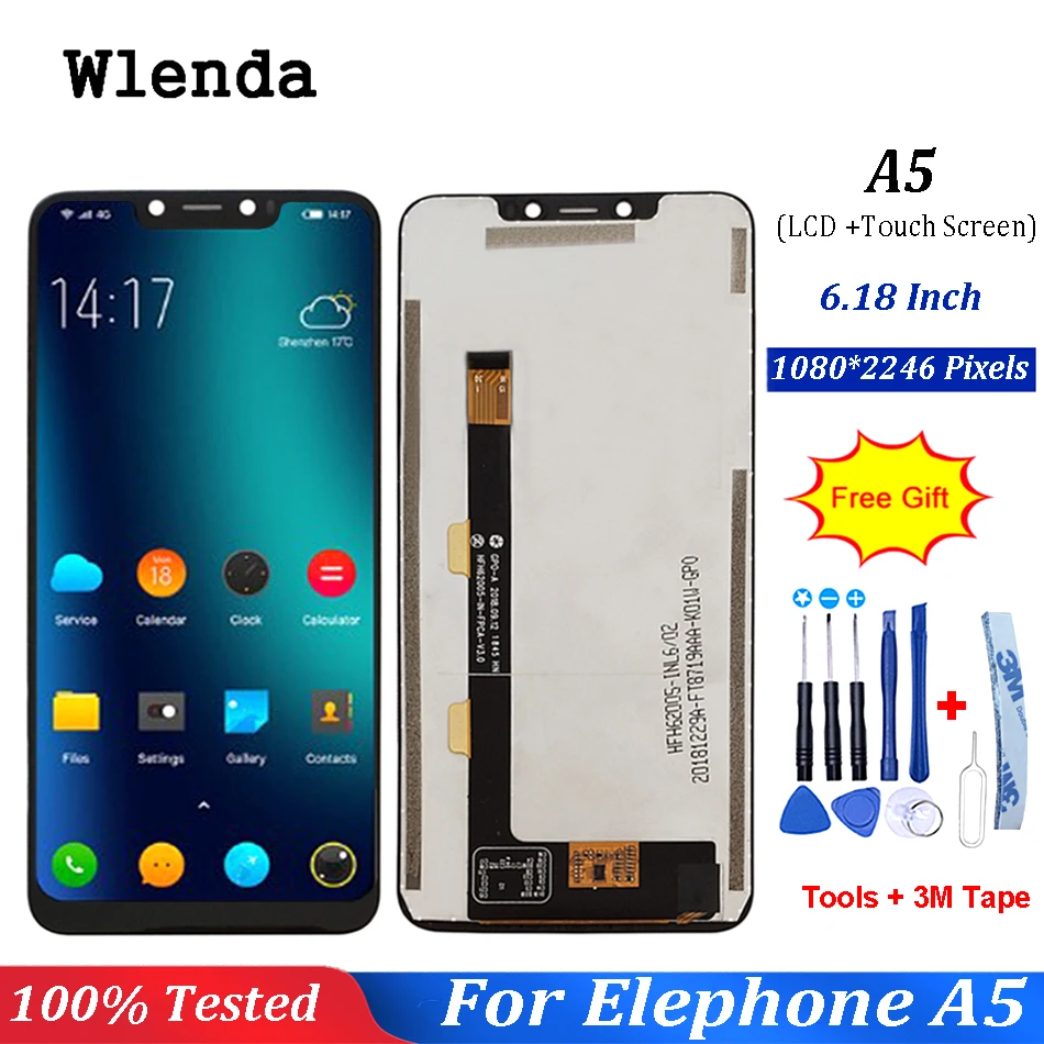Для Elephone A5 ЖК-дисплей+ кодирующий преобразователь сенсорного экрана в сборе запасные части с бесплатными инструментами и клеем для Elephone A5