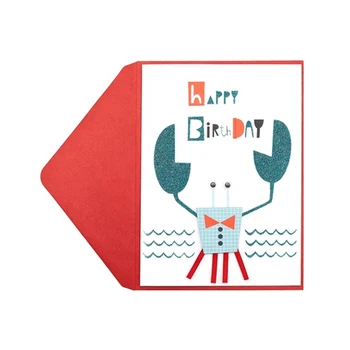

Hot Sale 2020 Handmade Cute Crab Cards, Made in China Happy Birthday Greeting Cards