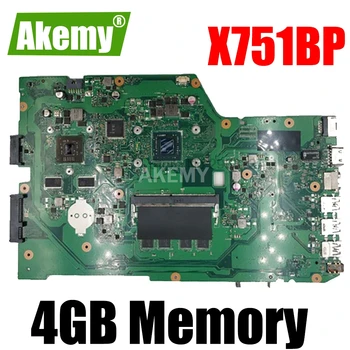 

X751BP-4G RAM E2-9000 AMD Motherboard For Asus X751B K751BP Notebook notebook motherboard mainboard