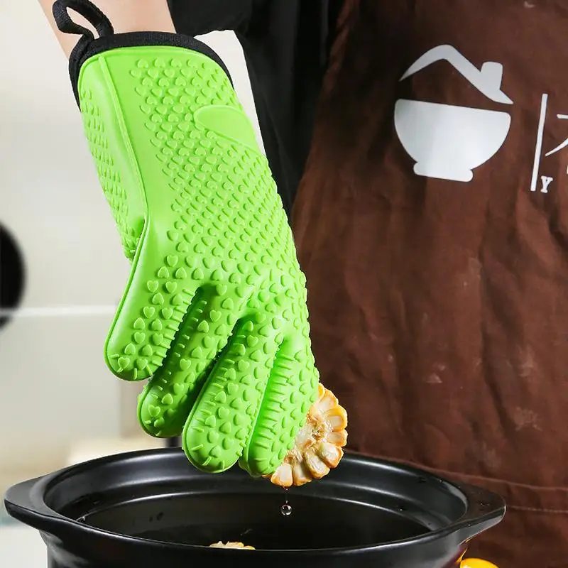 Oven Mitts Silicon Oven Gloves Pair Durable Kitchen Mittens With Non Slip  Spiral Texture For BBQ Baking Cooking accessories - AliExpress