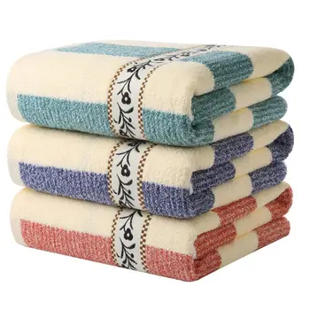 

Cotton Striped Bath Towels Soft Red Super Absorbent High Quality Adults Large Bath Towels Asciugamani Household Products MM60YJ