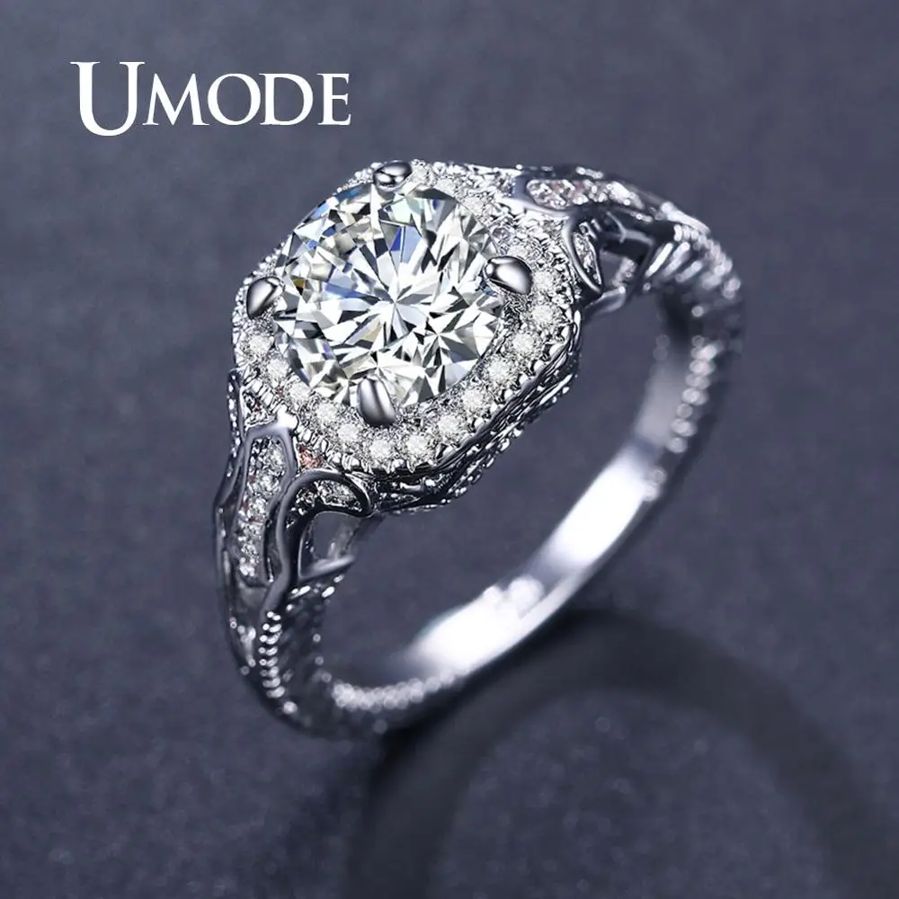 

UMODE Engagement Wedding Rings for Women Promise Rings Cubic ZIrconia Fashion Luxury Jewelry Ladies Rings Accessories UR0529