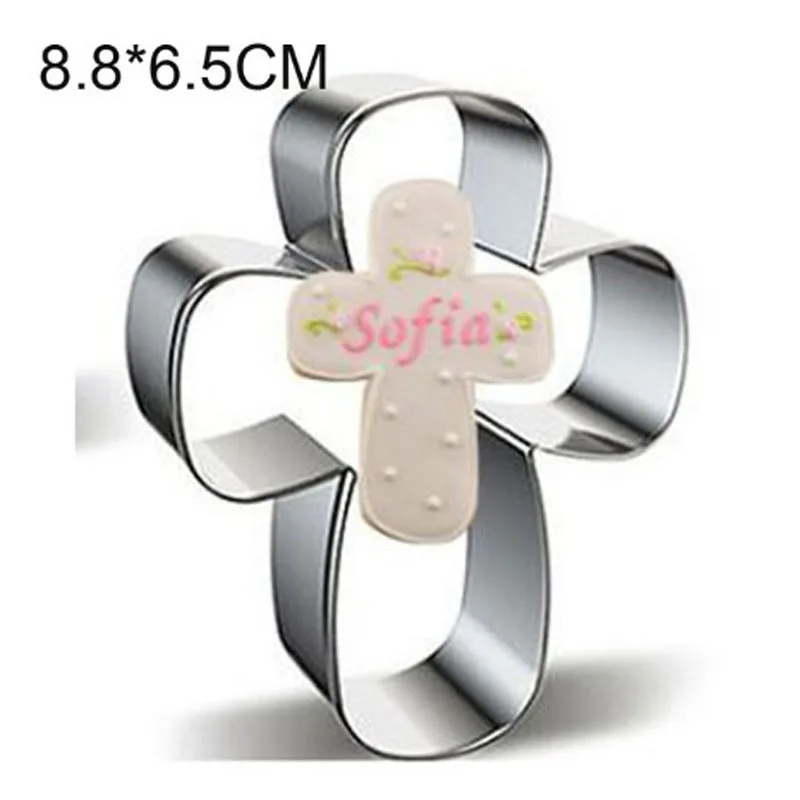 1pcs patisserie Cross Easter Kitchen Accessories Pastry Shop Stainless Steel Cookie Cutter Fondant Cake Decor Tool Biscuit Mould cookie cutter cookie mould fondant cutter