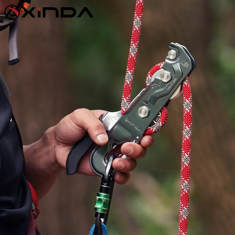 XINDA Camping Rock Climbing Safety Equipment Grasp Rope Devices Automatic  Lock Karabiner Anti Fall Protective Gear Survival