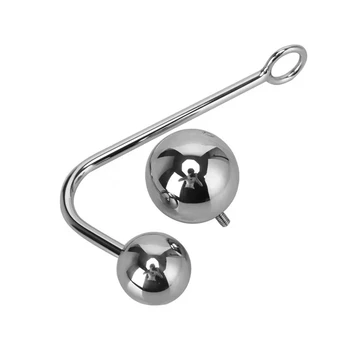 1-3 Balls Stainless Steel Anal Hook Sex Toy For Man Male BDSM Game Metal Anal Plug With Ball Hole Butt Plug Dilator Exotic BDSM 4