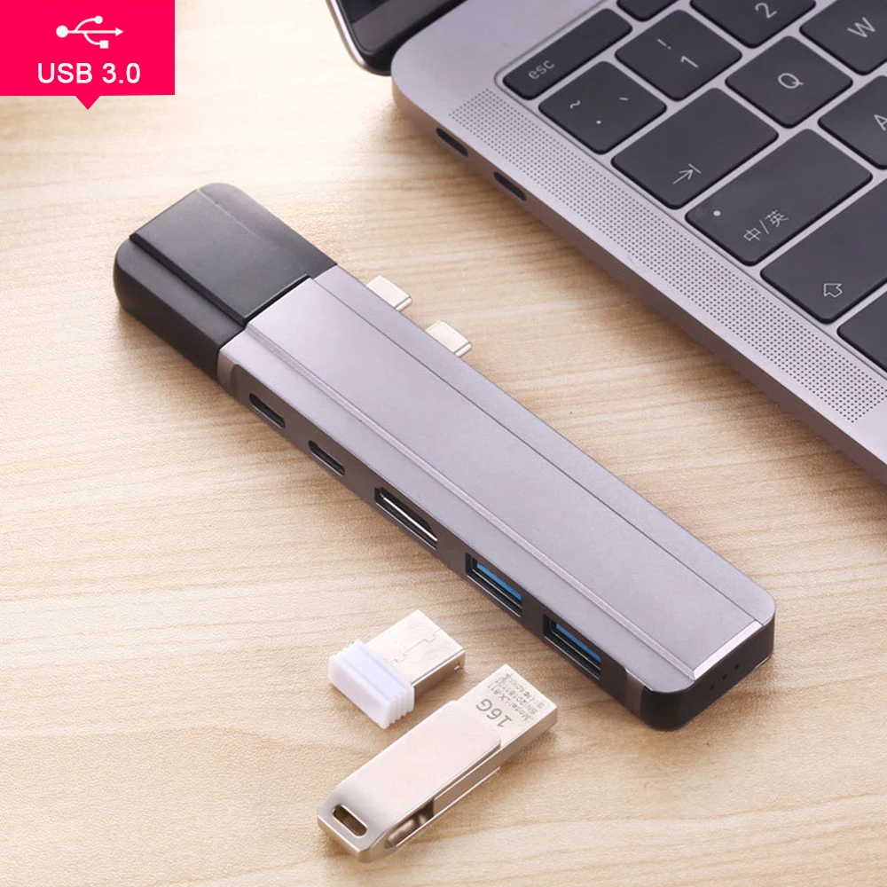 USB C концентратор к HDMI Rj45 1000 м Thunderbolt 3 адаптер type-C док-станция для MacBook Pro/Air с PD порт зарядки данных USB сплиттер
