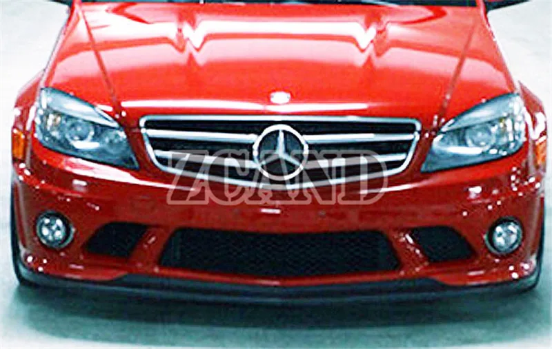 АК стиль передний спойлер сплиттер для Mercedes BENZ W204 C-CLASS C63 бампер 2008-2011