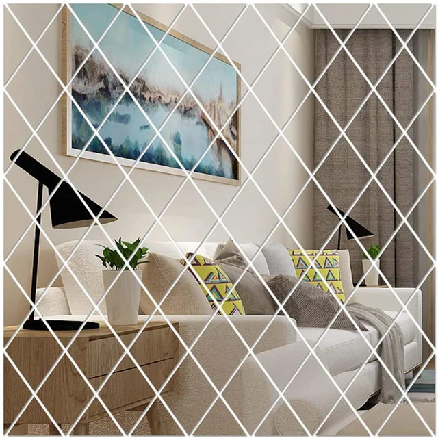 Mirror Wall Stickers Adhesive Mirror Paper Self-Adhesive Tiles Films On The  Walls DIY Home Bathroom Decorative Mirror Home Decor - AliExpress