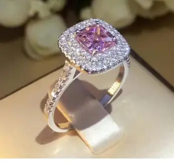 

T602 flash 925 silver ring, 5Azircon with dust bag and box