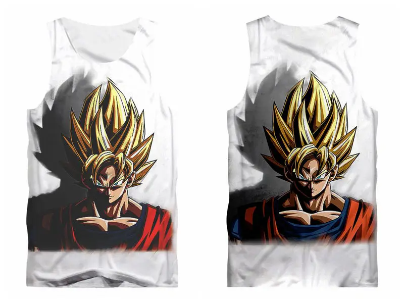Крутые майки с принтом аниме для мужчин и женщин, 3D принт, Супер Saiyan Harajuku, майка, майки, Летний стиль, повседневные топы без рукавов
