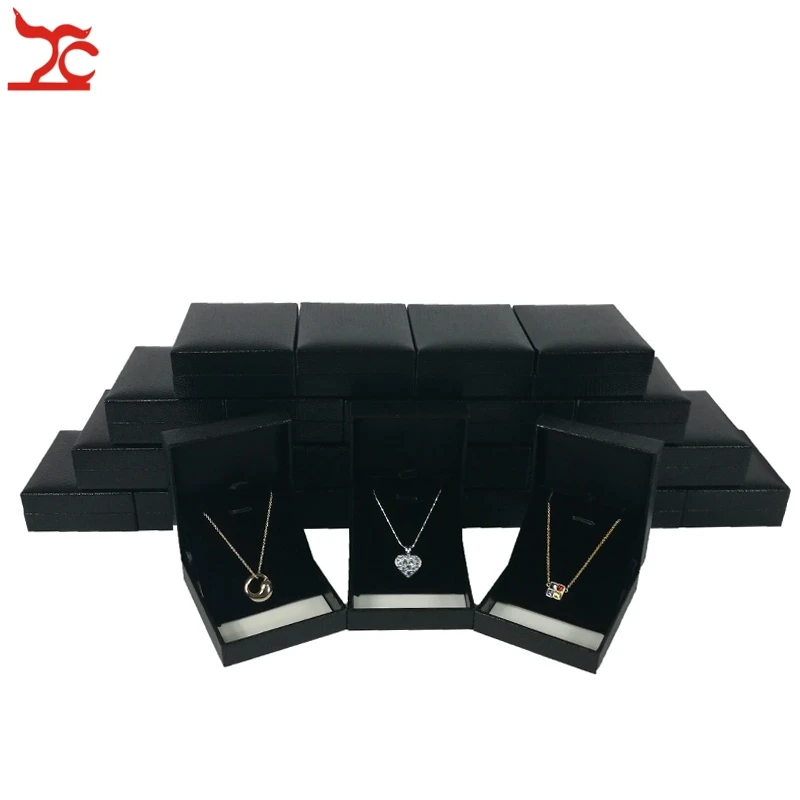 Wholesale 60pcs/lot Jewelry Display Box Black Leatherette Pendant
