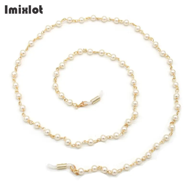 Imixlot 1 шт. мода имитация жемчуга бисером солнцезащитные очки для чтения цепочка для очков держатель шнура шейный ремень веревка для мужчин и женщин