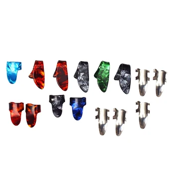 

5 Thumb+10 Finger Nail Picks Plectrum For Guitar Bass Banjo Replacement Part