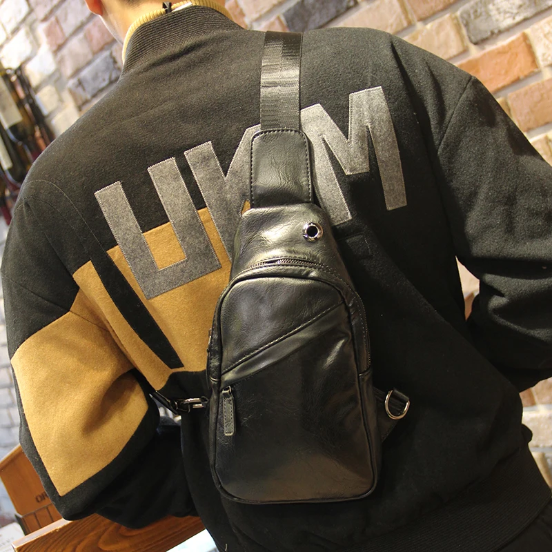 

Xiao.p Men Fashion Crossbody Bag High Quality Pu Leather Men's Bag Casual Simple Shoulder Bags Chest Pack