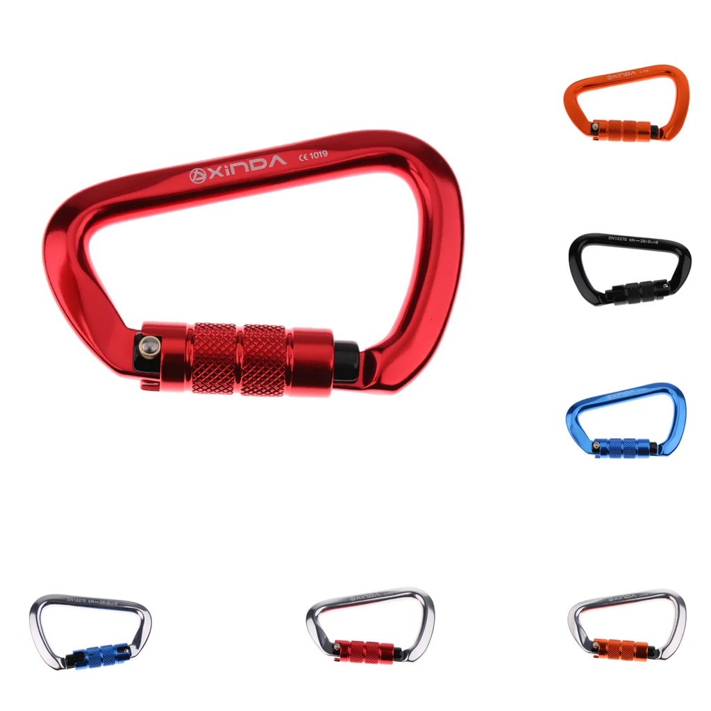 

D-Shape 28KN Aluminum Rock Climbing Hiking Auto Locking Carabiner CE Approved for Exploring Rappelling Rescue Engineering