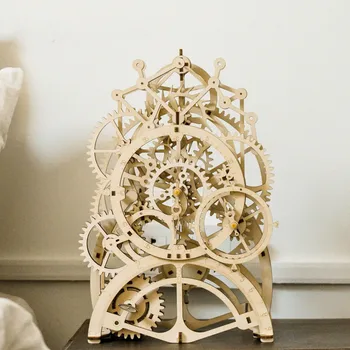 

Vintage Mechanical Gear Clockwork Clock Home Decor DIY Crafts Wooden Pendulum Clock Model Kits Decoration for Gift Wy10241