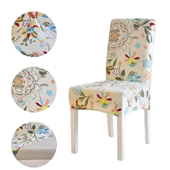 

Stretch Dining Chair Covers Spandex Elastic Chair Covers Dining Seat Cover for Kitchen Office Party Wedding Removable Home Decor