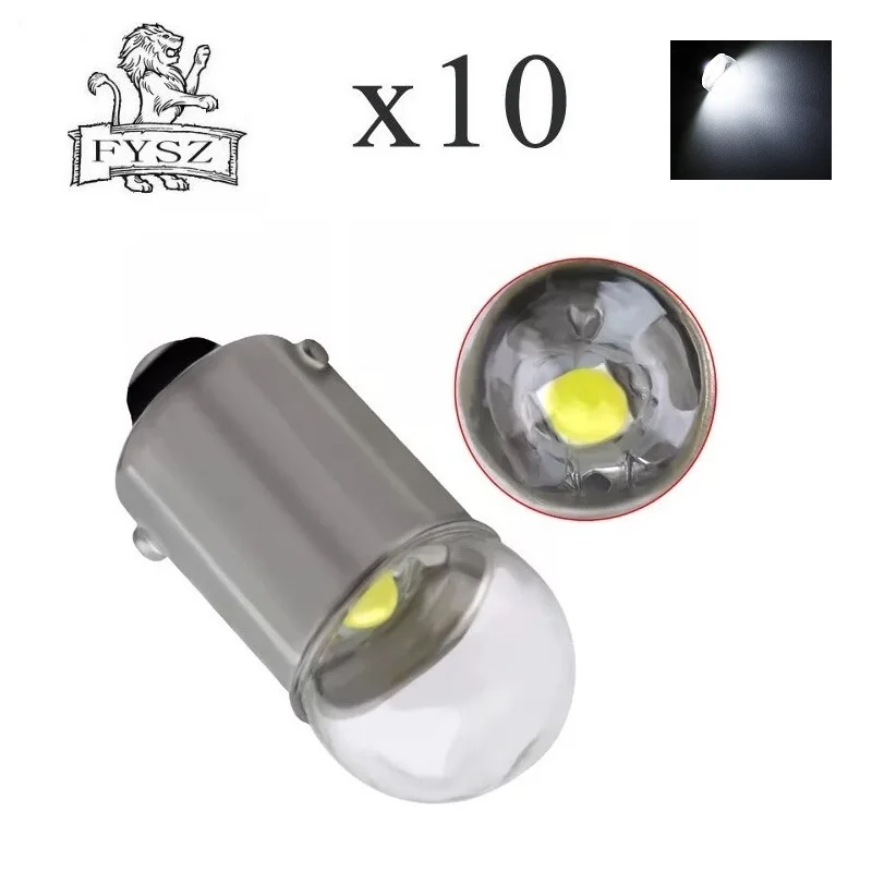 

10pcs BA9S 3030 12V LED T4 W Car bulb glass light heat width indicator resistant outer cover highlighter bulb holder white light