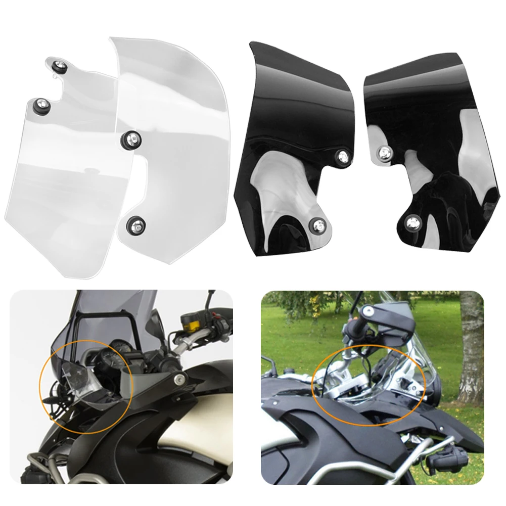 

Motorcycle Transparent Smoke Motorcycle Windshield Windscreen Fit Ventilation Plate Side Panels Black Fit for R1200GS