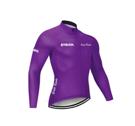 STRAVA road bike team 9D cojin de equitacion traje de primavera y otono camisa de manga larga jersey - Цвет: Long sleeve