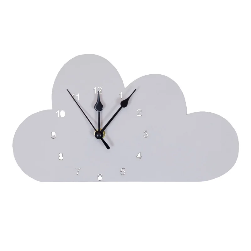 

Modern Wooden Wall Clock Children Kids Room Cloud shaped Decorative Mute Slilent Clocks Living Room Nursery Home Decoration