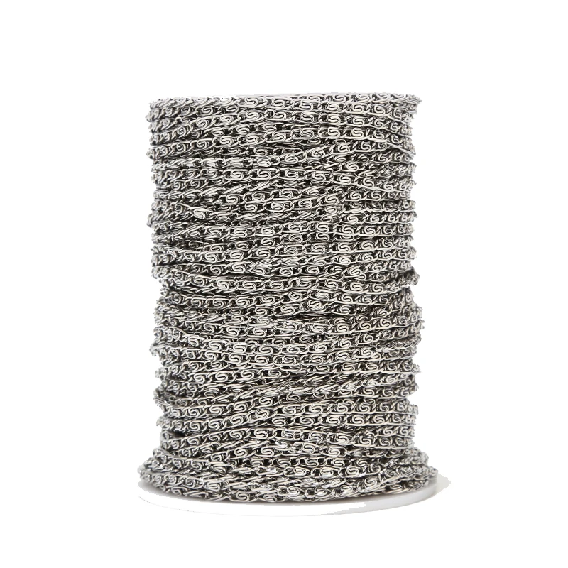 

5Meters Stainless Steel 2mm Width Polished Rolo Curb Link Chains For DIY Jewelry Necklaces Making Accessiories High Quality