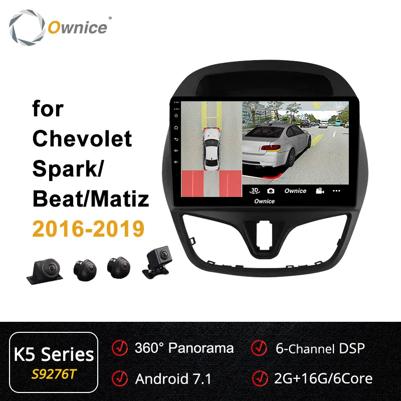 S9276 K5 Ownice 4G DSP Android 9 Автомобильный gps Радио K3 K5 K6 для chevy Chevrolet Spark Beat Daewoo Martiz 360 панорама оптическая - Цвет: S9276 K5