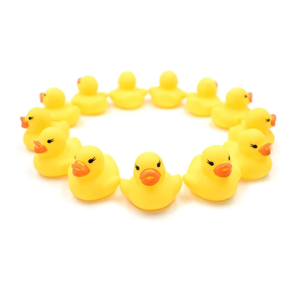 50 шт./партия Игрушки для душа Утка пластик Duckie ребенок 5-7 лет один дюжина Подарочная игрушка сжимающая вызов резиновая уточка подарки на день рождения