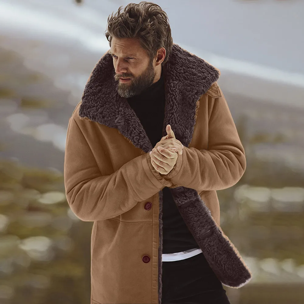 Mens Winter Fleece Lined Jacket Warm Mountain Jackets Windproof Outerwear Coats