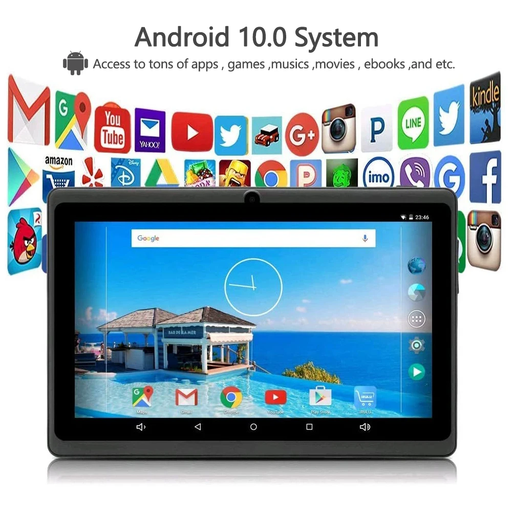 ZONKO Новые 7 дюймов планшетный ПК с системой андроида и 10 Tablet PC 4 ядра 1 ГБ