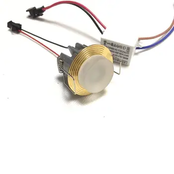 

10pcs/lot LED Mini Cabinet Downlights 3W cut size 34mm AC85-265v GOLD Frame Recessed Ceiling No Flicker Spot Lights For Home