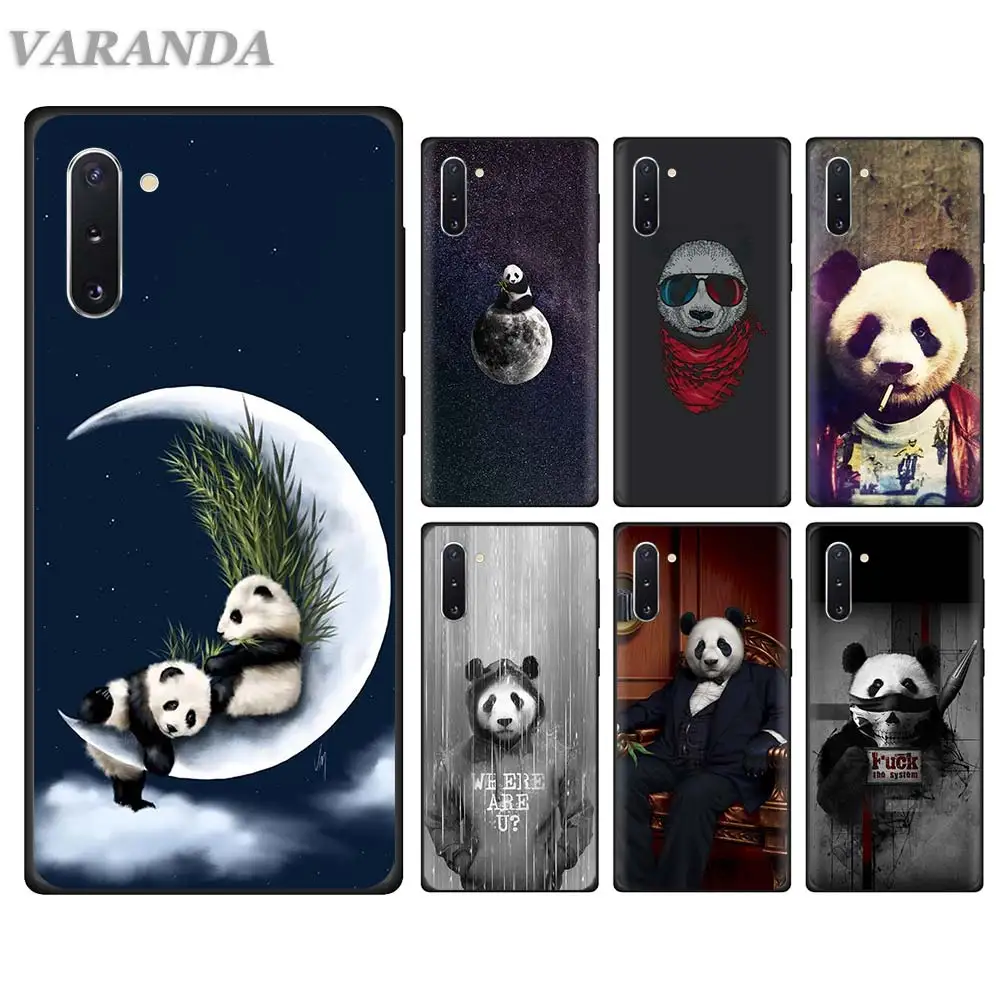 

Panda Dab on the EM Silicone Cases for Samsung Galaxy Note 10 10 Plus (5G) 9 8 S10 Plus S10e A30 A50 A70 Black Soft Cover