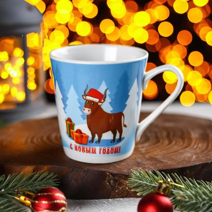 Кружка Бык в лесу 300 мл | Дом и сад