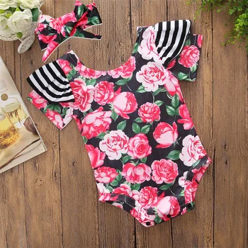 

Toddler Girl Clothes Baby Clothing 2020 Summer Short-sleeved Casual Rose Flower Triangle Short Hakama Girls Clothes Droppship