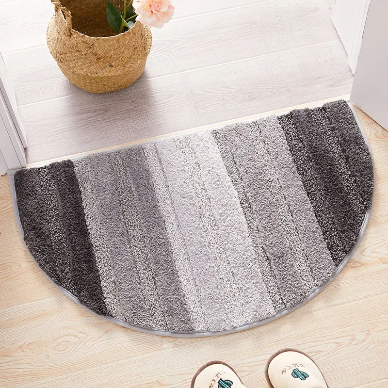 Полукруглый напольный коврик на дверь туалета, противоскользящий водопоглощающий коврик для ног, бытовой коврик, туалет, круглый ковер
