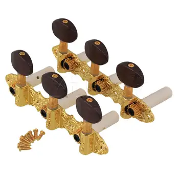 

Yibuy Amber Oval Button Left&Right Classical Guitar Golden Machine Key Pegs Pack of 2